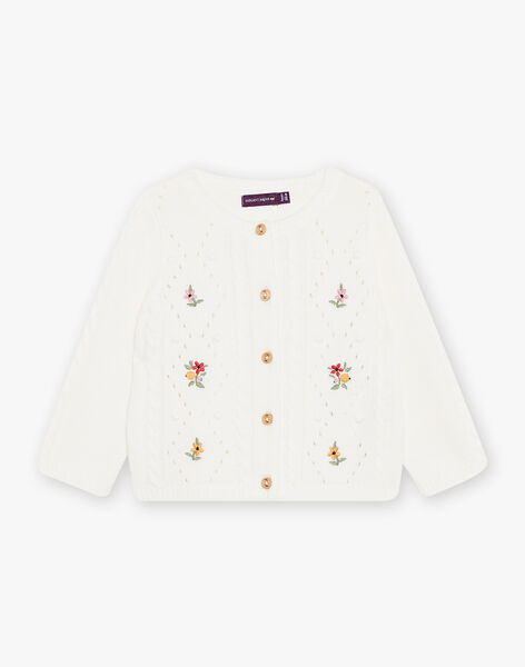 Ecru cardigan with flowery embroidery DAELODIE / 22H1BFE2CAR001
