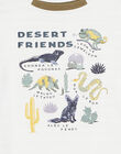 Ecru T-shirt with animals and desert plants FLANUAGE / 23E3PGO3TMC001