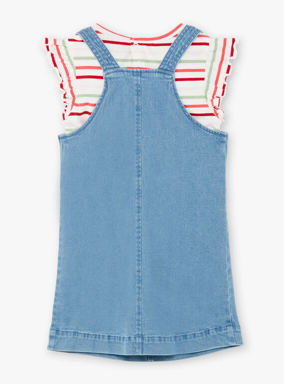 Striped dungarees dress and T-shirt set ZOCHUETTE / 21E2PFJ1ENSP269