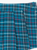 Girl's duck blue plaid skirt-short BOELIETTE / 21H2PF91SHO714