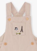 Beige overalls with fancy print baby boy BADARWIN / 21H1BG21SALA013