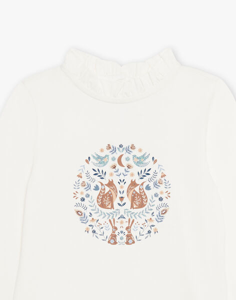 Ecru t-shirt with flowers and foxes DIASOPETTE / 22H2PFY1TML001