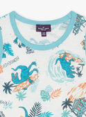 Off white tank top with surfer dinosaur print FLUDEBAGE / 23E3PGQ1DEB632