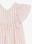 Vanilla linen dress with stripes print FLARAYETTE / 23E2PFO1ROB114