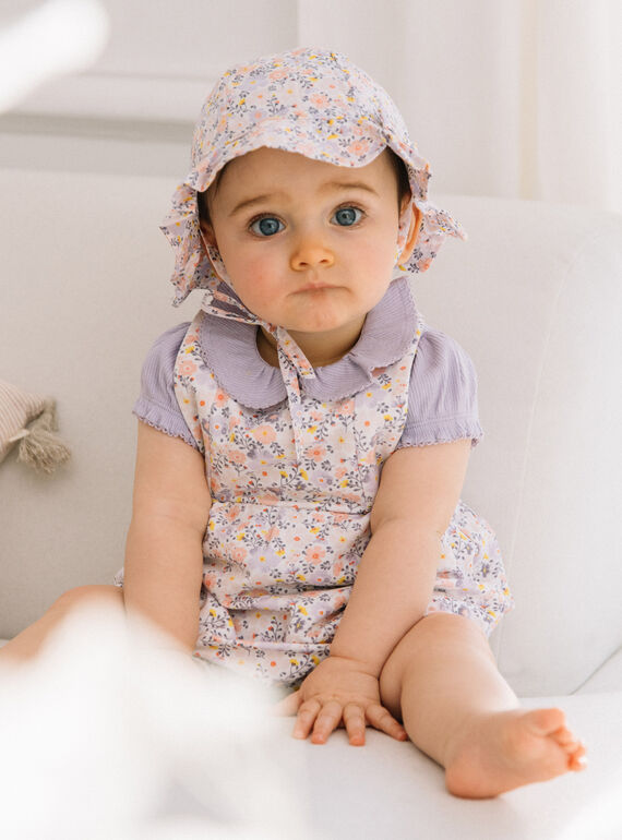 White poplin hat with flower print FODELA / 23E0AFT1CHA000