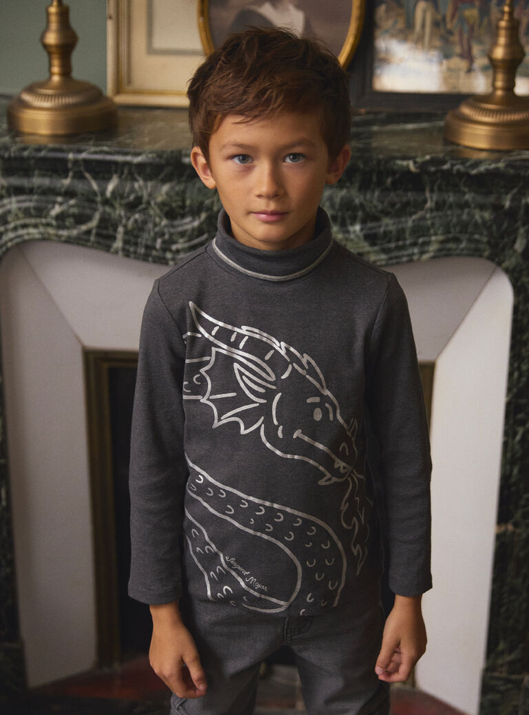 Grey TURTLE NECK LADRAGE / 24H3PGQ1SPLJ922