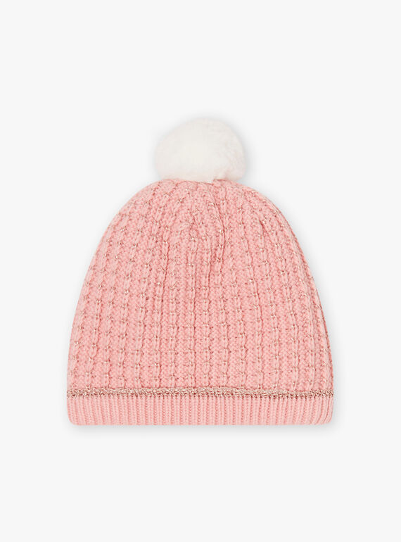 Girl's pale pink knitted hat BLODAETTE / 21H4PFD1BOND300