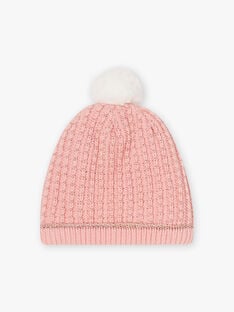 Girl's pale pink knitted hat BLODAETTE / 21H4PFD1BOND300