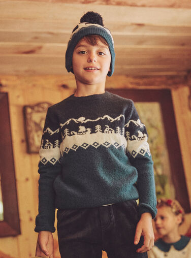 Navy PULLOVER NLULANDAGE / 25H3PGX1PUL705