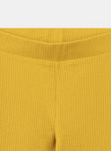 Yellow ochre ribbed leggings KOLEGETTE / 24E2PFD1LG107