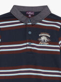 Navy blue striped polo shirt GUPOUAGE / 23H3PGH1POLC214
