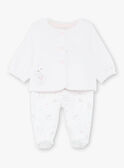 Set fancy velvet vest and tubing pants ecru baby girl ZOLOUNA / 21E0NFG2ENS000