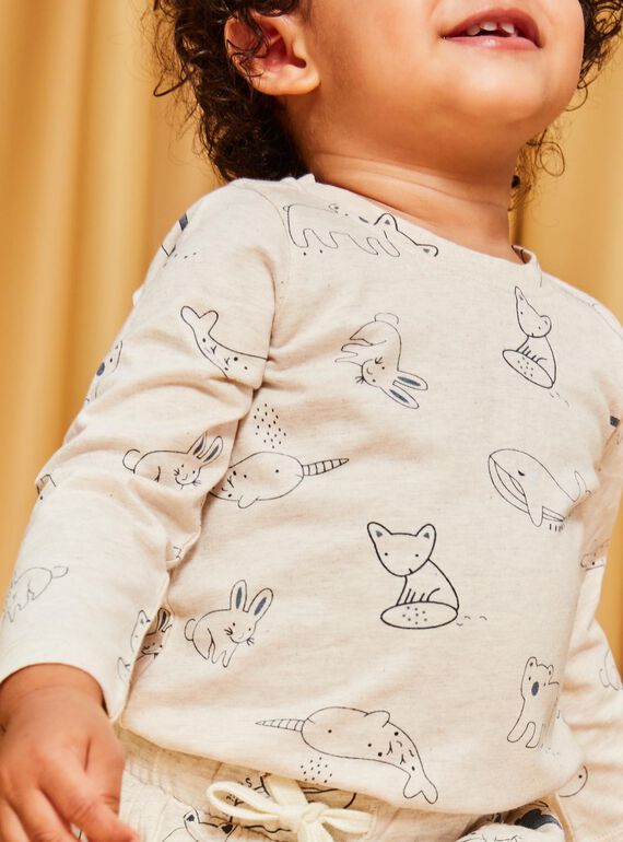 Beige animal print t-shirt DASIMON / 22H1BGY2TML001