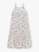 Off-white poplin midi dress with ruffles and floral print child girl CAUROBETTE 2 / 22E2PFU4RBSA001