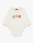 Ivory pointelle T-shirt bodysuit DAGRANI / 22H1BFF1BOD001