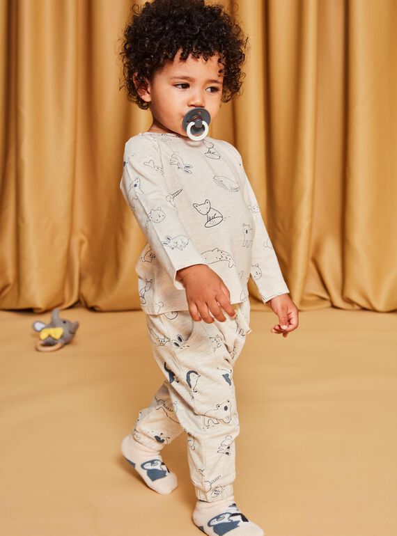 Beige animal print t-shirt DASIMON / 22H1BGY2TML001