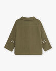 Baby boy's khaki green double cotton gauze overshirt 22E1BGP1GIL626