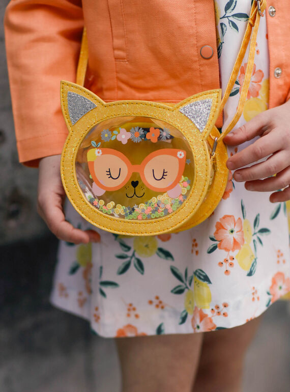 Yellow shoulder bag cat head animation ZITRONETTE / 21E4PFO1BESB104