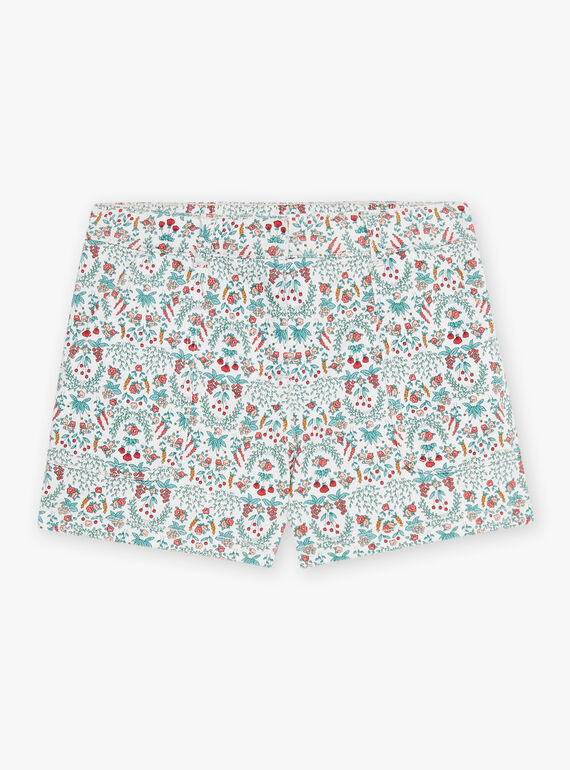 Child girl's flowery denim shorts CUISHOETTE / 22E2PFJ1SHO632