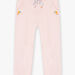 Child girl's blush pink piqué pants with belt