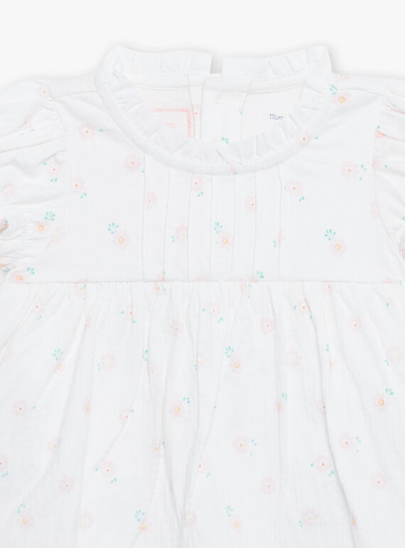 White flower print dress and baby crush FOLINA / 23E0CFT1ROB000
