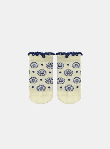 Pale Yellow Jacquard Flower Socks Pale Yellow Jacquard Flower Socks KAULINE / 24E4BFR1SOQ103
