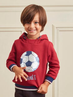 Boy's red and navy hoodie BUSWETAGE1 / 21H3PGF1SWEF527