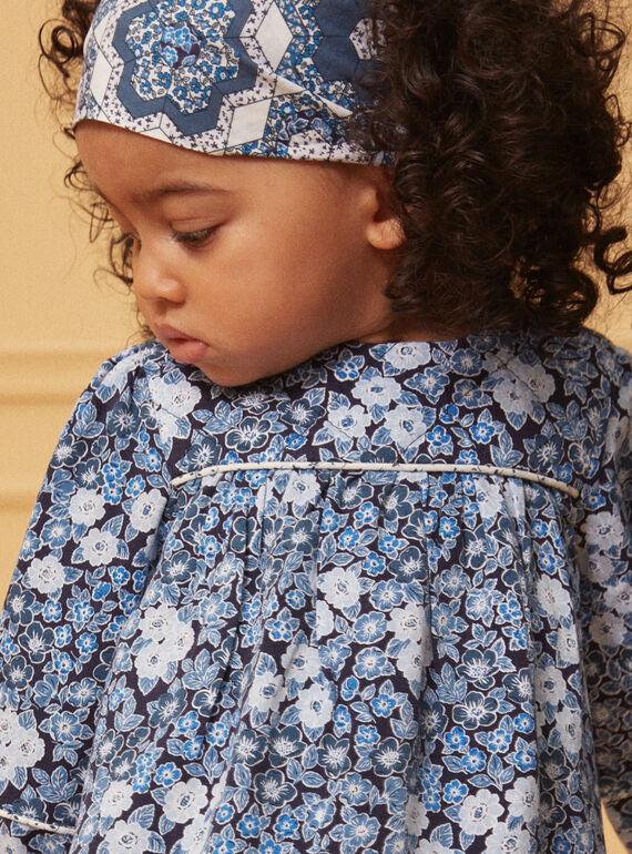 Blue and white floral print dress LACECILE / 24H1BFJ1ROB070