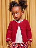 Red knit cardigan