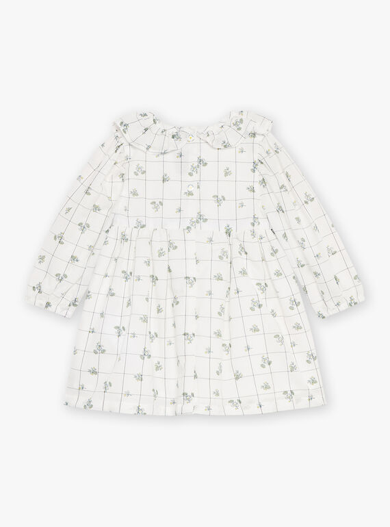 Ecru dress with check and floral print GACECILE / 23H1BF81ROB001