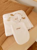 Off white sponge point and washcloth with giraffe print FORESTO / 23E0AM61POI000