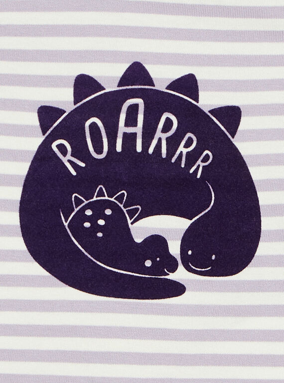 Lilac short sleeves striped t-shirt FAOCTAVE / 23E1BGO1TMCH700