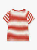 Red and sand striped T-shirt FLIROAGE / 23E3PGP1TMCE406