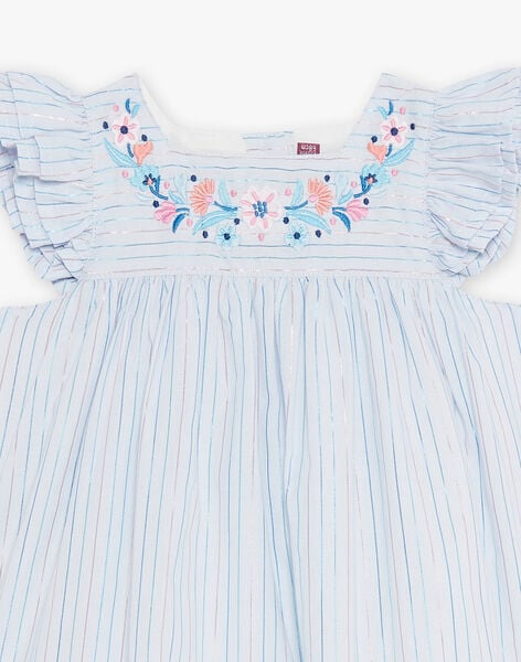 Baby girl striped dress and sky blue bloomer CYROBEX / 22E1BFW2ROB020