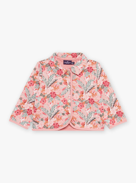 Old pink quilted jacket with flower print FAIMIMI / 23E1BFD2CARD318