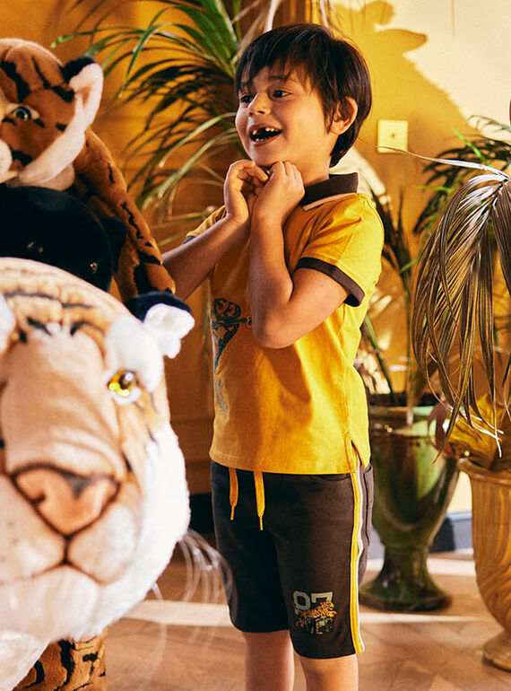 Child Boy Black Tiger Shorts CEZOJAGE / 22E3PG91BERJ905