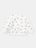 Off-white fleece sweatshirt with fancy dog print KAAHAR / 24E1BG31SWEA001