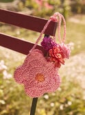 Pink straw flower bag KABAGETTE / 24E4PF31BESD312