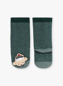 Grey-green socks with stripe print GAPATOCHE / 23H4BGQ1SO7631