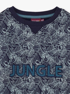 Boy's navy blue jungle sweatshirt BUWAGE1 / 21H3PGB2SWE070