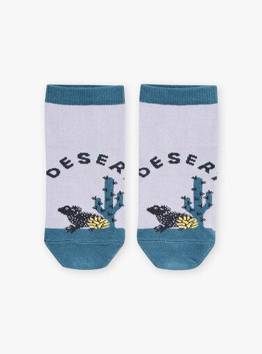 Low socks lilac and blue duck with desert jacquard pattern FLANAGE / 23E4PGO1SOBH700