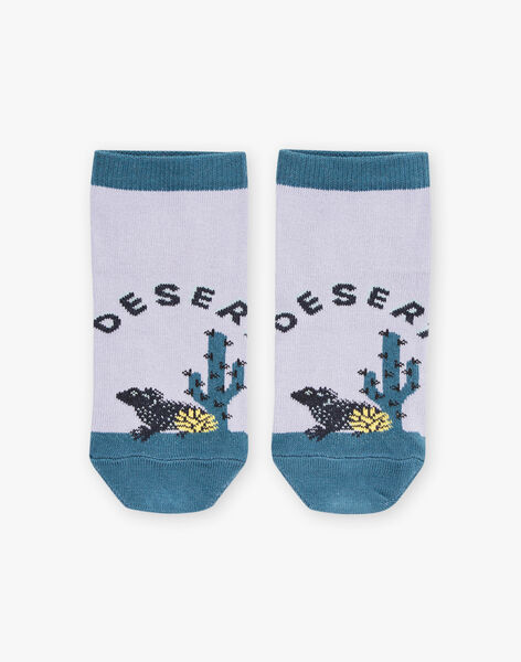 Low socks lilac and blue duck with desert jacquard pattern FLANAGE / 23E4PGO1SOBH700