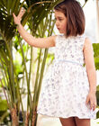 Child girl ecru flared dress with savannah print CYADRETTE / 22E2PFK2ROB001