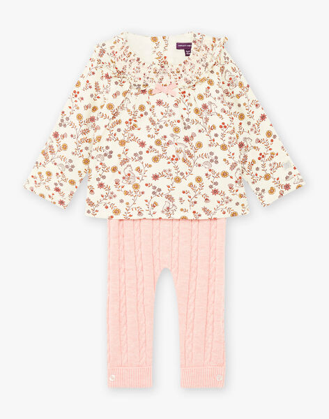 Baby girl printed blouse and knit legging set BAISTELLE / 21H1BFJ1ENS001