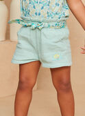 Turquoise Printed Belted Shorts KAURSULE / 24E1BFR1SHO204