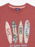 Red t-shirt with surf pattern FISURFAGE / 23E3PGD2TMC303