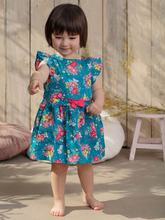 Duck blue and pink dress and bloomer with koalas and flowers print TAVANILLE / 20E1BFX1CHS210