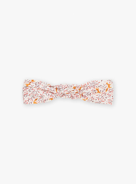 Ecru headband with floral and fox print GAGERALDINE / 23H4BFD1BAN001