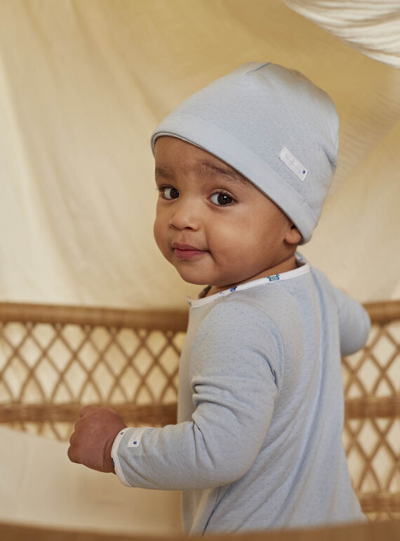 Baby boy baby octopus romper in blue tubic and its cap COLE_B / 22E0NGI1GREC227