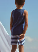 Navy blue and white jersey tank top and shorts FRUPLAGE4 / 23E3PGU3ENS622